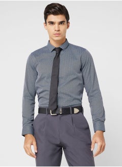 اشتري Men Pure Cotton Slim Fit Micro Checks Formal Shirt في الامارات