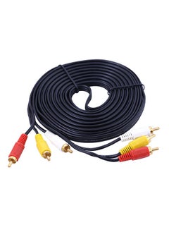 Buy 3 RCA Composite Male To Audio Video AV Cable For DVD TV MIC Black in UAE