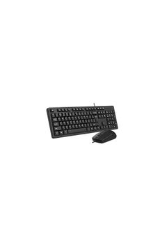 اشتري A4Tech KK 330/1200 DPI Multimedia FN USB Keyboard and Mouse, Black في مصر