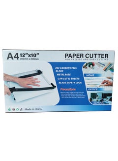 Buy A4 Paper Cutter Paper Guillotine Cutter Cut Cardboard 12x10inch Heavy-duty Metal Base for School,Home,Office White in UAE