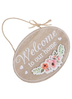 اشتري Welcome Plaque Wooden String Hanging Door Tag Welcome to Our Home Rustic Farmhouse Wooden Welcome Sign Door Decoration for House 19X14cm في الامارات