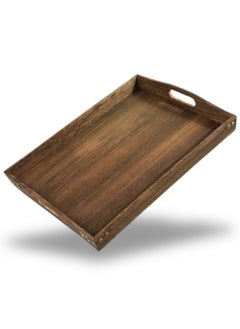 Buy Breakfast tray， Tray Serving Wooden Wood Platestorage Fruit Decorative Platter Tea Snack Trays Coffee Dried Breakfast Bathroom Rustic in Saudi Arabia