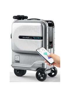 Buy 20 Inch Smart Riding Suitcase, Smart Electric Riding Suitcase Big Capacity, Portable Rideable Case, Remote- control Luggage, TSA Combination Lock, USB Interface, Kids Luggage Bag Box.#SE3miniT. SILVER in Saudi Arabia