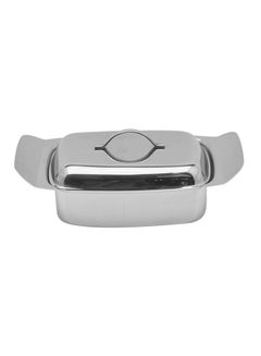 Buy Stainless Steel Butter Dish Silver 12x5x19cm in UAE
