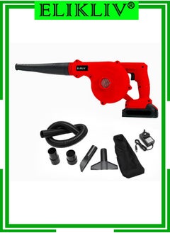 اشتري ELIKLIV Mini Small Leaf Blower, Cordless 2 in 1 21V Lithium Battery Multifunctional Blower for Blowing Leaves, Cleaning Dust and Small Trash, Car, Computer Host, Hard to Clean Corner في السعودية