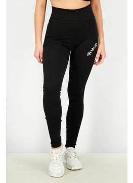 اشتري Women Sportswear Fit Three Stripe Ankle Length Leggings, Black في الامارات