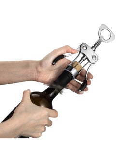 Buy Wine Opener, Zinc Alloy Premium Wing Corkscrew Wine Bottle Opener with Multifunctional Bottles Opener, Upgrade in Saudi Arabia