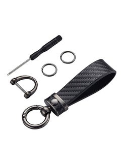 Buy Carbon Fiber Style Car Keychain Leather Car Key Fob Universal Key Chains for Key Fobs in UAE