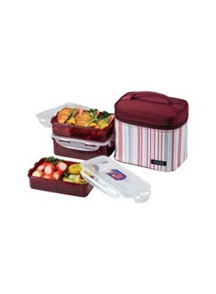 Buy 3-Piece Lunch Box Set Multicolor Stripe Bag in Egypt