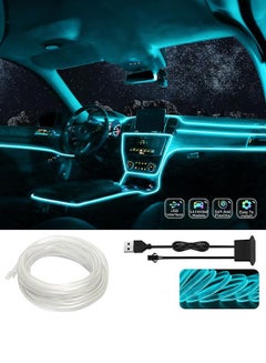 Buy Wire Car LED Interior Strip Light, USB Neon Wire Lights with 6mm Sewing Edge -118 inches Glowing Electroluminescent Wire, Ambient Lighting Kit Car Decorations Interior (3M/10FT,Ice Blue) in UAE