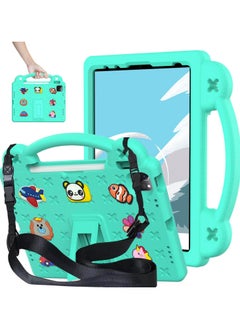 Buy Shockproof Case Compatible with iPad 10th Generation,10.9 Inch 2022 Model, DIY Kids Cover with Pencil Holder/Handle/Stand/Shoulder Strap/Screen Protector,Mint Green in Saudi Arabia