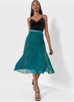 Buy High Waist Tulle Detail Skirt in UAE