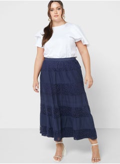 Buy Crochet Panel Tiered Skirt in UAE