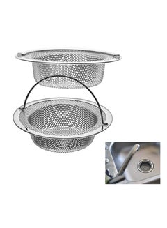 Buy 2 Pack 4.5Inches Basket Kitchen Sink Drain Strainer Stainless Steel Food Catcher with Handle Fast Flow and Effective in Saudi Arabia