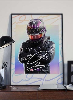 Buy Lewis Hamilton Poster With Frame 50x40 cm in UAE