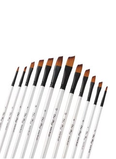 Buy ORiTi 12-Piece Professional Paint Brush Set Pearl White in UAE