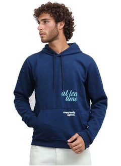 اشتري Heather Navy Blue Long Sleeve Slip-On Cotton Hoodie في مصر