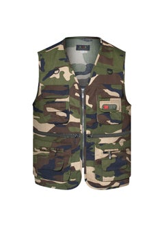 اشتري Multi-Pocket Outdoor Fishing Vest for Men Fan color في الامارات