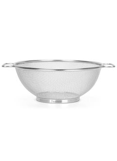 اشتري Fissman Round Strainer With Handle Stainless Steel Colander For Cleaning Fruits And Vegetables For Boiled Food Drain Rinse Steam Or Cook For Kitchen & Dining Room D26Cm - Silver في الامارات