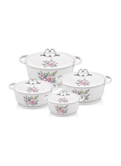 اشتري Casserole Sephora Set Of 4 Pcs 0.6L, 1.0L, 2.0L, 3.0L Stainless Steel Insulated Hotpot Food Warmer في الامارات