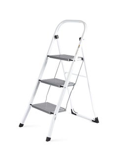 Buy 3-Step Steel Ladder, Grey & White in UAE