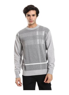 Buy Self Pattern Round Neck Pullover in Egypt