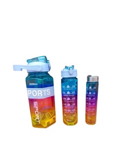 اشتري 3*1 Water Bottle with Straw, BPA Free, for Drinks, في مصر