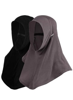 Buy Flush Womens Sports Hijab Scarf Dri Fit Full Head Cover Pro Hijab for Workout, Running and Everyday Wear Pack Of 2 in Saudi Arabia