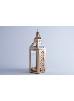 Buy Laura Lantern 14x12x30cm Gold/Clear in UAE