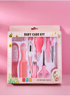 Buy Baby Care 10 Piece Set With Thermometer Pink in UAE