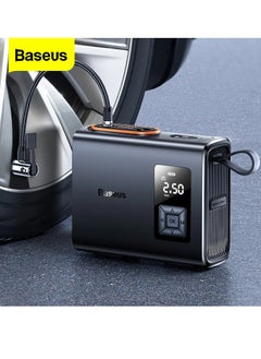 اشتري BASEUS Mega EnergyPump Dual Cylinder Wireless Series Portable Tire Pump Compressor with 6000 mAh Battery and LED Flashlight Inflator (Black) في الامارات