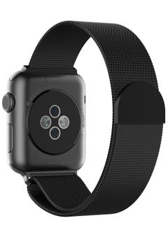 Buy Replacement Band for Apple Watch 38mm and 40mm Series 1 2 3 4 5 6 SE, Unique Magnet Lock Milanese Loop Stainless Steel Bracelet  Black in Egypt