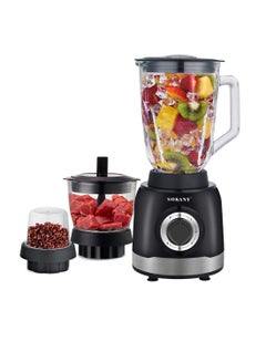 Buy 3-In-1 Juicer Blender, 1.5 Litre, 1000W Multi-Function High Speed Blender Ice Crusher with Mixer Grinder and Chopper Black in Saudi Arabia