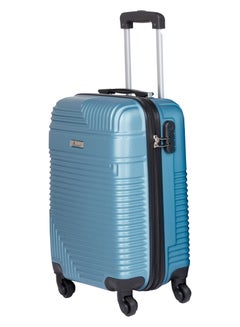 اشتري Hard Case Suitcase Luggage Trolley for Unisex ABS Lightweight Travel Bag with 4 Spinner Wheels KH120 Light Blue في الامارات