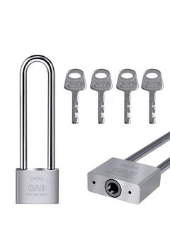 Buy Lengthened Padlock with 4 Keys, 6.4 Inch Long Shackle Padlock Heavy Duty Lock Waterproof High Security Outdoor Padlock for Warehouses Container Doors Garage Shed in Saudi Arabia