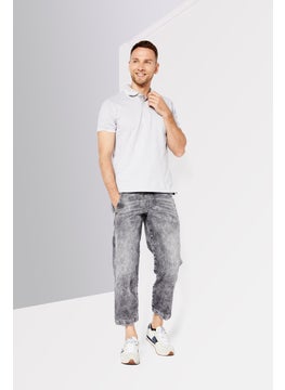 Buy Men Regular Fit Dark Wash Stretchable Denim, Grey in UAE