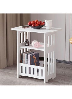 Buy Night Stand, Side Table 3-Tier Wooden End Table 12.6x8.7x15.8in Rectangular Night Stand Modern Minimalist Side Tables for Bedside Living Room Bathroom, Bed Side Table in Saudi Arabia