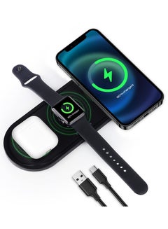 Buy Wireless Charger, 3 in 1 Wireless Charging Station Compatible with iPhone 14/13/12 Pro/11/11 Pro Max/XS Max/XR/X , Fast Charging Pad Dock for iWatch 6/5/4/3/2/se, for Pods 1/2 /Pro 2 in UAE