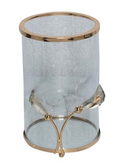 Buy Ethan Pillar Candle Holder, Silver & Clear- 12.5x29 cm in UAE