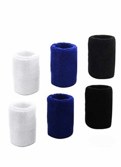 اشتري Sweat Bands Men Women Wrist 6pcs Wristbands Sweatbands Absorbent for Gym Sports Tennis Running في الامارات