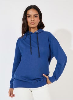 Buy Regular Fit Longline Hoodie in Saudi Arabia