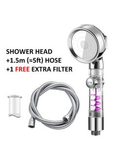 Buy Turbocharged Shower Head 3 Mode High Pressure Adjustable Filtering Rainfall Shower Set with Hose in Saudi Arabia