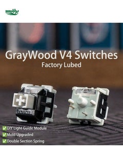 Buy 10pcs Leobog Graywood V4 Switch Factory Pre-Lubed 5-Pin Thocky Fast Linear 40gf Force Key-Switch For Mechanical Keyboard Switches Plate Or PCB Mount in Saudi Arabia