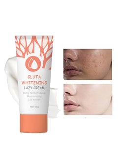 Buy Gluta Whitening Lazy Cream-Moisturizing Tone Up Cream, Anti Aging Moisturizes Evens Skin Tone ,Light Makeup Covering Spots 30g in UAE