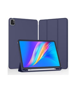 Buy New iPad Pro 12.9 Inch Case 2022/2021/2020(6th/5th/4th Gen) with Pencil Holder,Smart iPad Case [Support Touch ID and Auto Wake/Sleep] with Auto 2nd Gen Pencil Charging (Blue) in Egypt