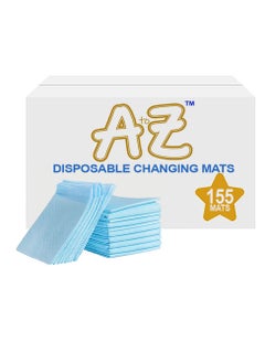 Buy A to Z - Disposable Changing Mat size (45cm x 60cm) Large- Premium Quality for Baby Soft Ultra Absorbent Waterproof - Pack of 155 - Blue in UAE