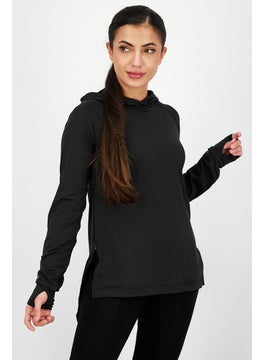 Buy Women Sportswear Fit Running Hoodie, Black in Saudi Arabia