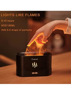 Buy Colorful Flame Air Aroma Diffuser Humidifier 180ml Upgraded 7 Flame Colors Noiseless Essential Oil Diffuser for Home,Office,Yoga with Auto Off Protection in Saudi Arabia