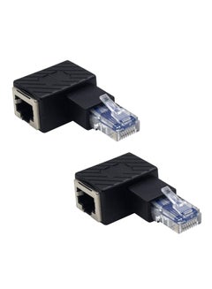 اشتري Ethernet Adapter 90 Degree, 2 Pack Right Angled RJ45 Male to Female Ethernet Extender Adapter, Cat5e/Cat6 RJ45 Ethernet for Modem, Router, PC, Network Printer, Laptop, LAN, Switch في السعودية