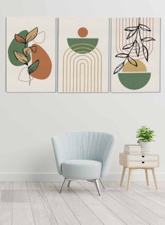 Buy Set Of 3 Framed Canvas Wall Arts Stretched Over Wooden Frame Botanical Abstract Paintings For Home Living Room Office Decor in Saudi Arabia